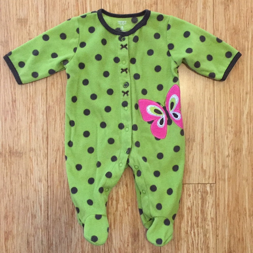 Carter’s fleece polka dot butterfly outfit